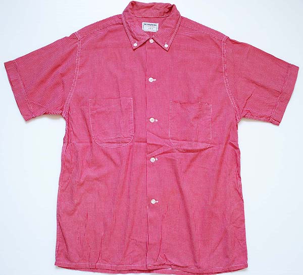 60s ギンガムチェック ボタンダウン コットンシャツ 赤×白 S - Sixpacjoe Web Shop