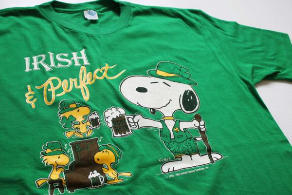 80s USA製 ARTEX スヌーピー IRISH Tシャツ 緑 L - Sixpacjoe Web Shop