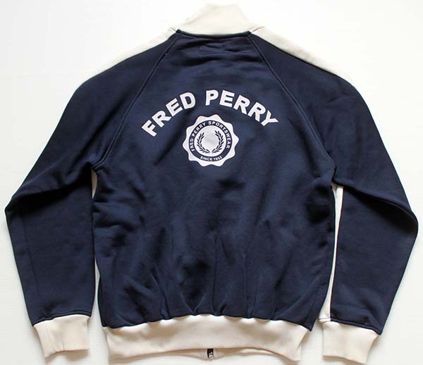 80s ポルトガル製 FRED PERRYフレッドペリー プリント入り ジャージ 紺