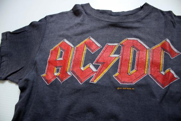 80s USA製 Hanes AC/DC BACK IN BLACK TOUR USA 1980 コットン バンドT