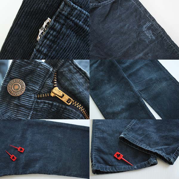 70s LEVI'Sリーバイス 518 BIGE コーデュロイパンツ 紺 w33