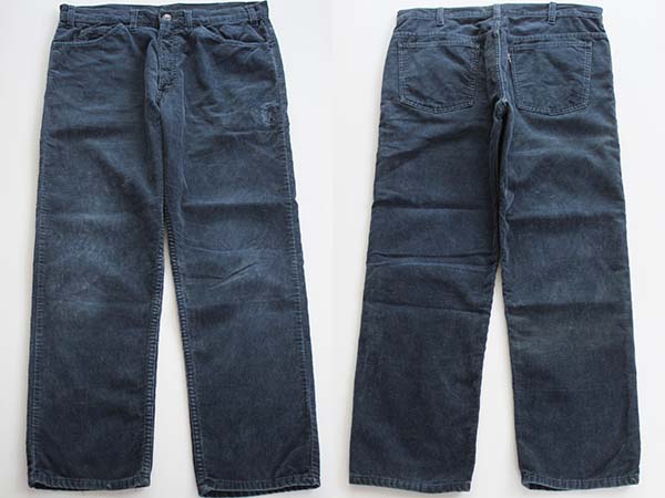 70s LEVI'Sリーバイス 518 BIGE コーデュロイパンツ 紺 w33