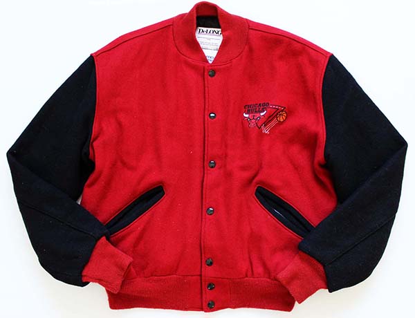 90s USA製 DeLONGデロング BULLS シカゴ ブルズ メルトン ウール スタジャン L - Sixpacjoe Web Shop