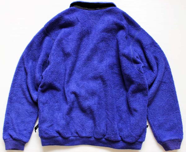 90s USA製 patagoniaパタゴニア ハーフジップ プルオーバー フリースジャケット 青紫 L