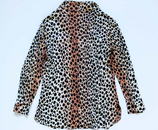 70s UNKNOWN レオパード柄 ポリシャツ☆豹柄 - Sixpacjoe Web Shop
