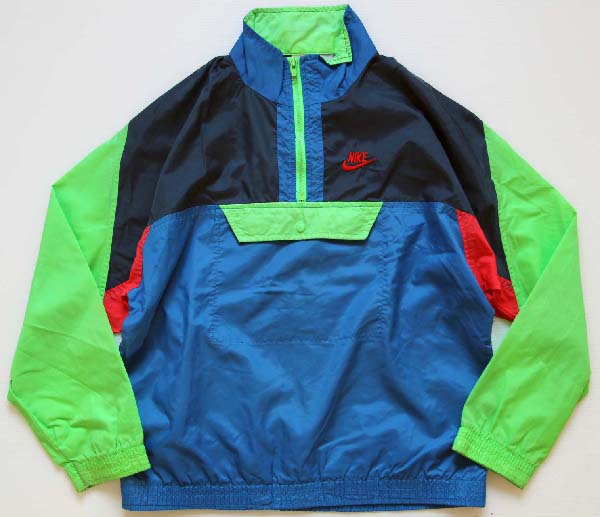 90s NIKEナイキ マルチカラー 切り替え ナイロンジャケット 蛍光 ...