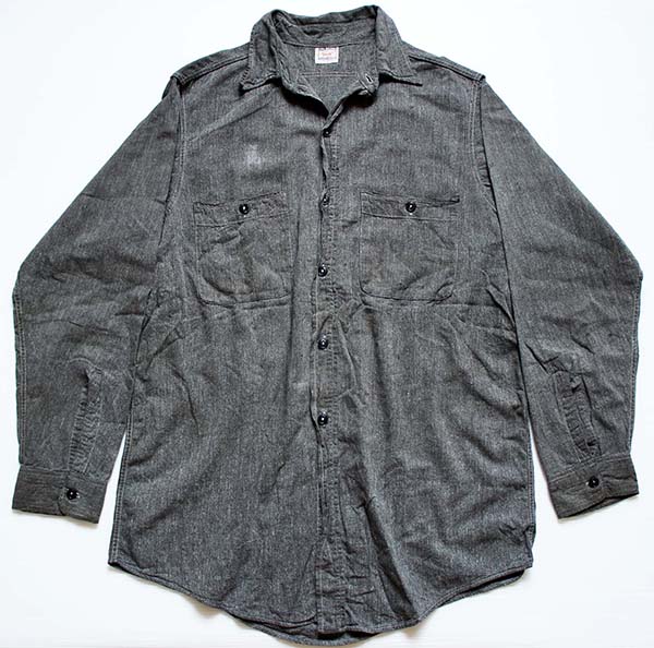 40s J.C.PENNEY OX-HIDE ブラックシャンブレーシャツ - Sixpacjoe Web Shop