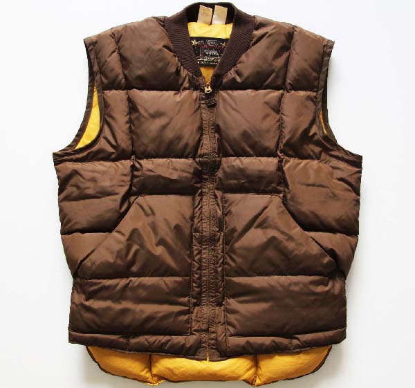 70s USA製 Walls インナー ダウンベスト 茶 M - Sixpacjoe Web Shop 70s USA製 Walls インナー ダウンベスト 茶 M - Sixpacjoe Web Shop