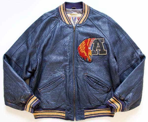 90s AVIREXアヴィレックス パッチ付き オールレザー スタジャン L - Sixpacjoe Web Shop