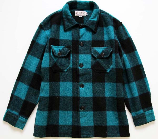 USA製 BEMIDJIベミジ バッファローチェック ウール シャツジャケット 青×黒
