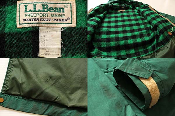 80s USA製 L.L.Bean ウールライナー マウンテンパーカー 緑 M - Sixpacjoe Web Shop