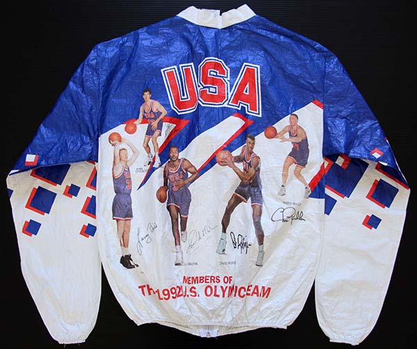 90s USA製 1992オリンピック バスケット 全面プリント ペーパージャケット S