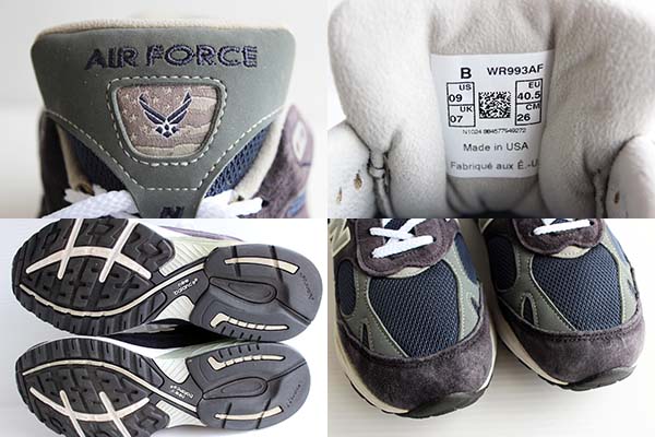 USA製 NEW BALANCEニューバランス AIR FORCE 993 スニーカー 26cm ...