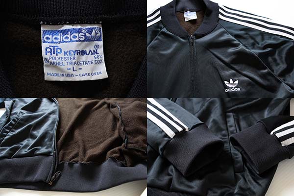 80s USA製 adidasアディダス ATP ジャージ 黒 L★トラックジャケット - Sixpacjoe Web Shop