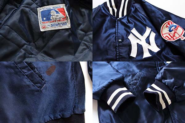 90s STARTERスターター MLB New York Yankees ニューヨーク ヤンキース ナイロンスタジャン M