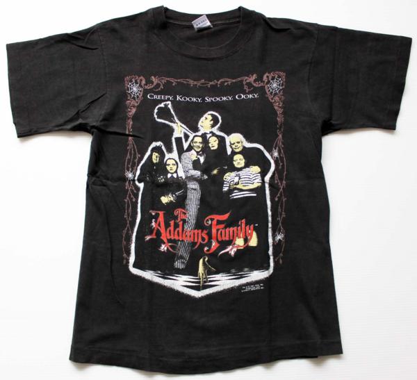 90s USA製 Addams Familyアダムスファミリー コットンTシャツ 黒 M