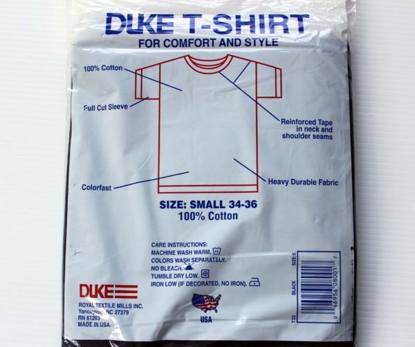 デッドストック☆90s USA製 DUKE 無地 コットンTシャツ 黒 S 