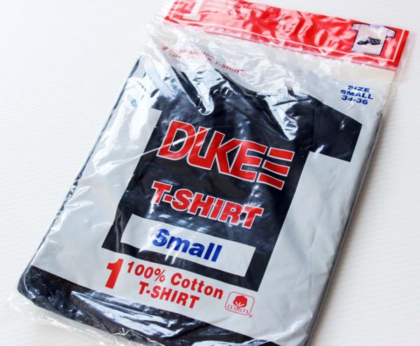 デッドストック☆90s USA製 DUKE 無地 コットンTシャツ 黒 S 