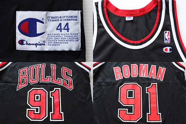 Championチャンピオン NBA BULLS シカゴ ブルズ RODMANロッドマン 91