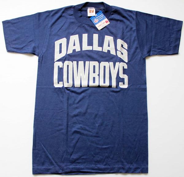 デッドストック☆80s USA製 LOGO7 NFL DALLAS COWBOYS Tシャツ 紺 S