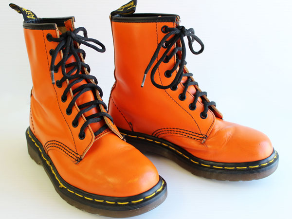 英国製 DR.MARTENSドクターマーチン 8ホールブーツ オレンジ UK3 ...