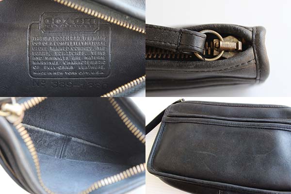 70s USA製 COACH オールド コーチ レザー クラッチバッグ ミニ 黒★1330 - Sixpacjoe Web Shop