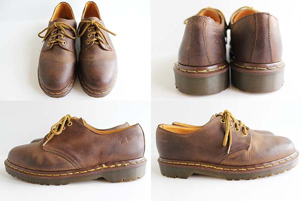 英国製 DR.MARTENSドクターマーチン 4ホール レザーシューズ 茶 UK8 