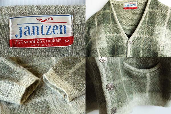 60s USA製 Jantzen モヘヤ ニットカーディガン M - Sixpacjoe Web Shop