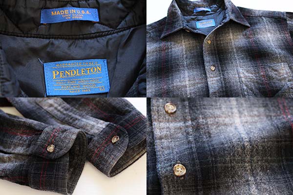 90s USA製 PENDLETONペンドルトン オンブレチェック ウールシャツ L - Sixpacjoe Web Shop