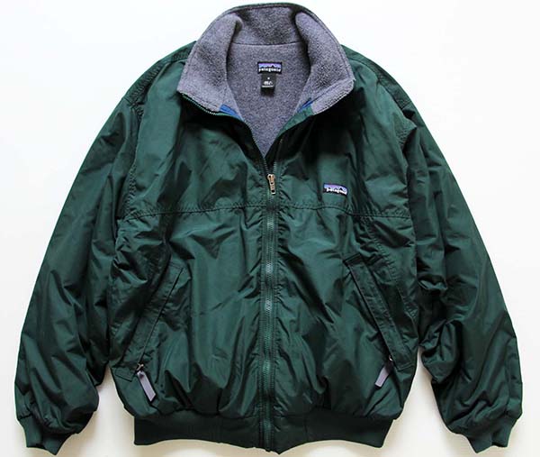 90s USA製 patagoniaパタゴニア フリースライナー ナイロンジャケット 深緑 M★シェルドシンチラ