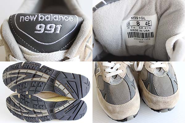 USA製 NEW BALANCEニューバランス 991 スニーカー グレー 8 - Sixpacjoe Web Shop