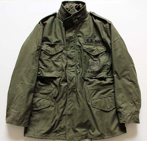 80s 米軍 U.S.NAVY SEABEES M-65 フィールドジャケット M-R