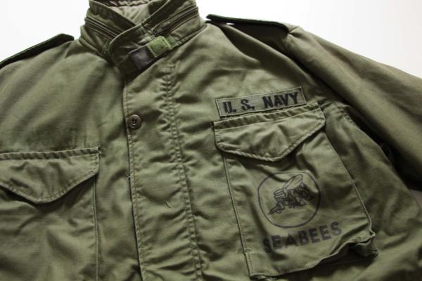 80s 米軍 U.S.NAVY SEABEES M-65 フィールドジャケット M-R