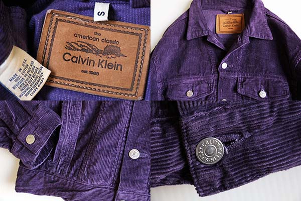 90s USA製 Calvin Kleinカルバンクライン コーデュロイジャケット 紫 S 