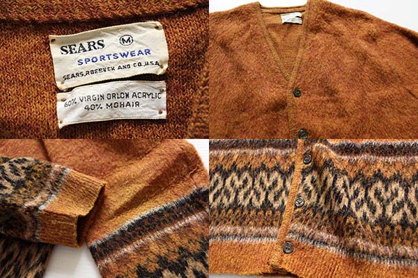 60s Sears モヘヤニット カーディガン M - Sixpacjoe Web Shop