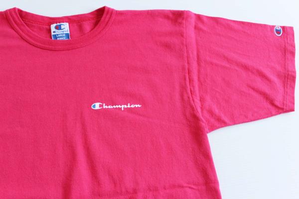 90s Usa製 Championチャンピオン ワンポイント ロゴ コットンtシャツ ピンク L Sixpacjoe Web Shop