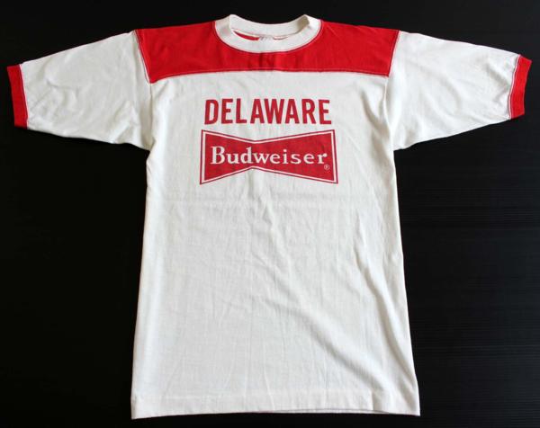 80s Budweiserバドワイザー Tシャツ 赤×白 L - Sixpacjoe Web Shop