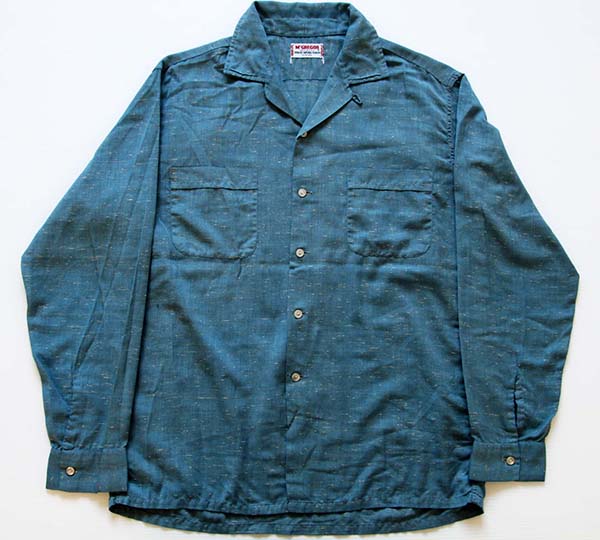 60s VINTAGE COTTON SHIRT コットンシャツ　カスリ柄