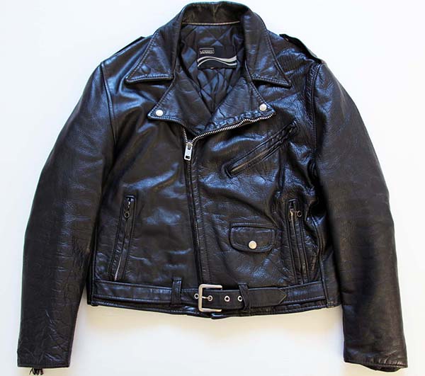 70s MONTGOMERY WARD ダブルライダース レザージャケット 黒 - Sixpacjoe Web Shop