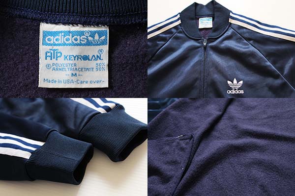 s USA製 adidasアディダス ATP ジャージ 紺 Mトラックジャケット