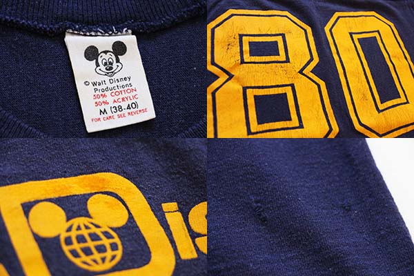 80s USA製 Disneyディズニー 80 ナンバリング フロッキープリント 80s USA製 Disneyディズニー 80 ナンバリング フロッキープリント