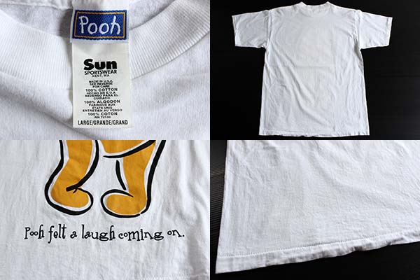90s USA製 Pooh クマのプーさん コットンTシャツ 白 L - Sixpacjoe Web ...