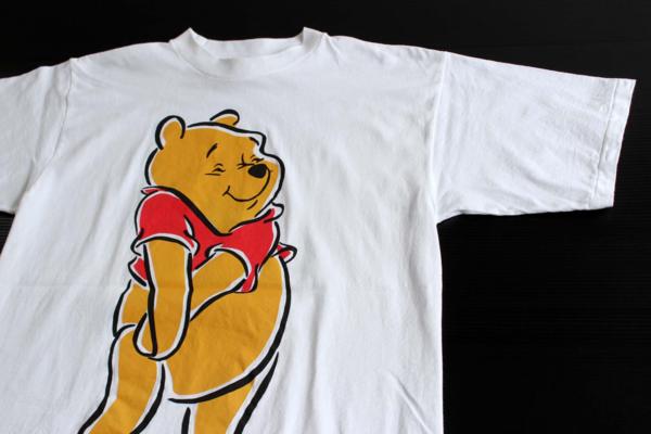90s USA製 Pooh クマのプーさん コットンTシャツ 白 L