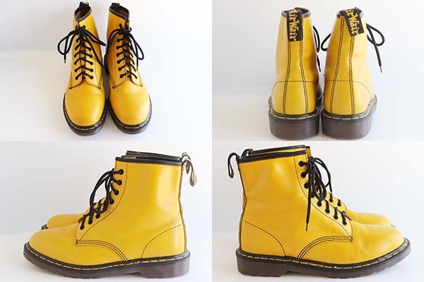 英国製 DR.MARTENSドクターマーチン 8ホールブーツ 黄 UK10 - Sixpacjoe Web Shop