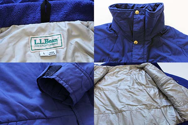 80s USA製 L.L.Bean 中綿入り ナイロンジャケット 青紫 L