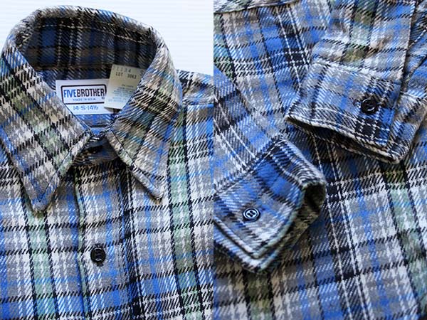 70's〜 five brother flannel shirt