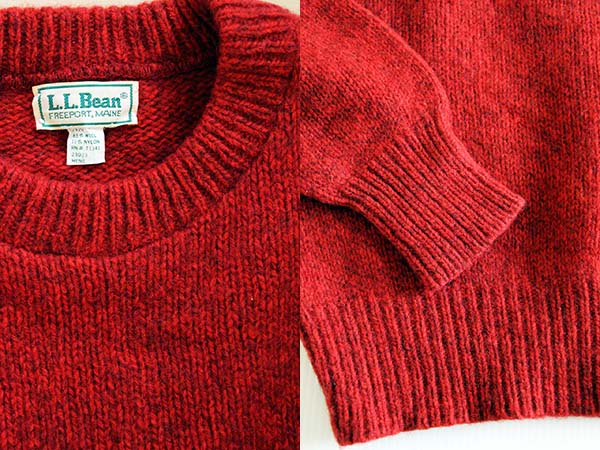 80s L.L.Bean 無地 ウールニット セーター 赤 - Sixpacjoe Web Shop