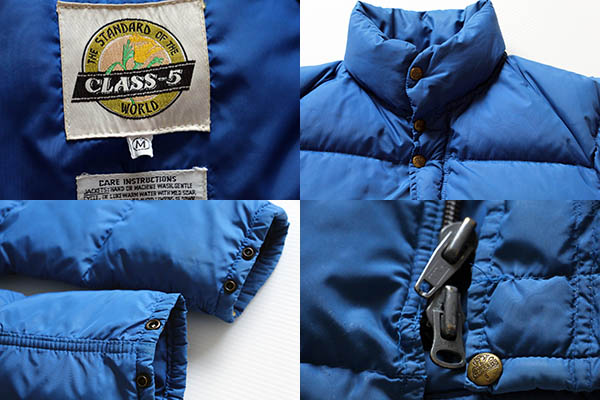 80s CLASS-5 ダウンジャケット 青 M - Sixpacjoe Web Shop