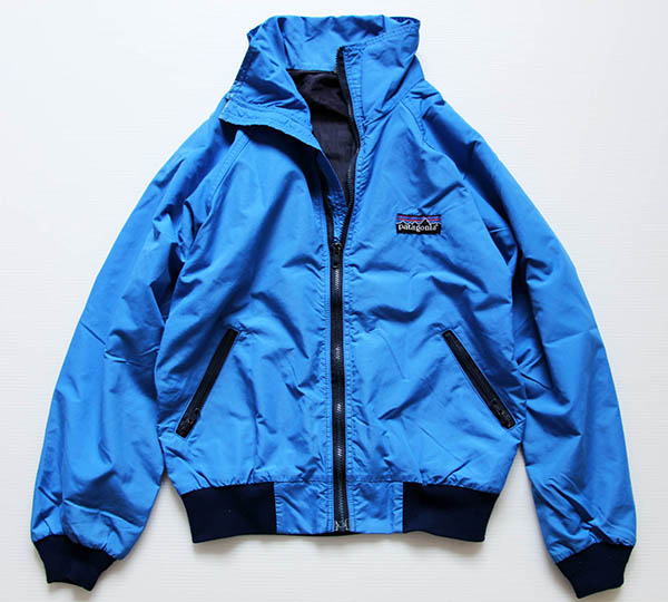 80s patagoniaパタゴニア デカタグ ナイロンジャケット 青×紺 S 