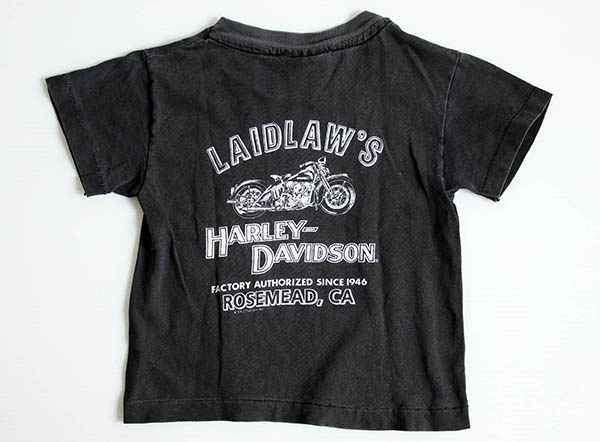 90s USA製 HARLEY-DAVIDSONハーレー ダビッドソン Tシャツ 墨黒 キッズ 